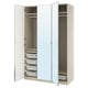 Option : PAX / ÅHEIM Agencement armoire-penderie, gris-beige/verre miroir, 59x23 5/8x93 1/8 "