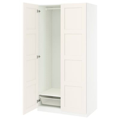 PAX / BERGSBO Agencement armoire-penderie, blanc/blanc, 39 3/8x23 5/8x79 1/4 "