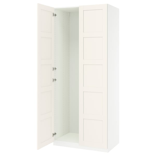 PAX / BERGSBO Agencement armoire-penderie, blanc/blanc, 39 3/8x23 5/8x93 1/8 "