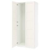 PAX / BERGSBO Agencement armoire-penderie, blanc/blanc, 39 3/8x23 5/8x93 1/8 "
