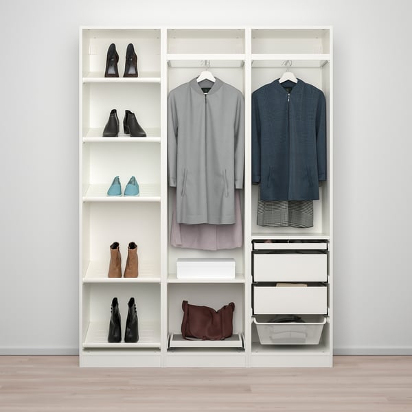PAX / BERGSBO/ÅHEIM Agencement armoire-penderie, blanc/verre miroir, 59x15x79 1/4 "