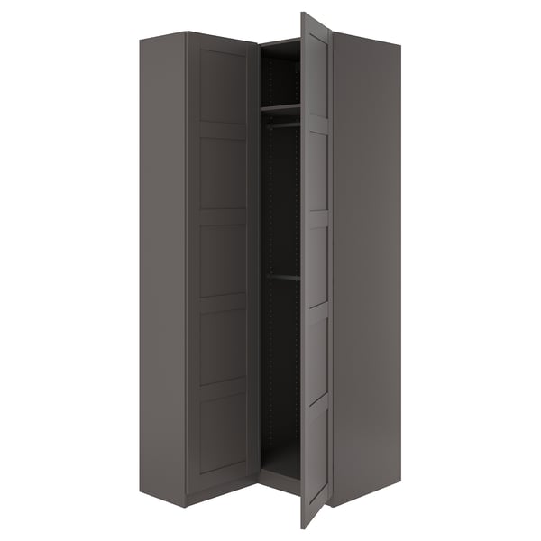 PAX / BERGSBO Penderie d'angle, gris foncé/gris foncé, 43 1/2/34 5/8x93 1/8 "