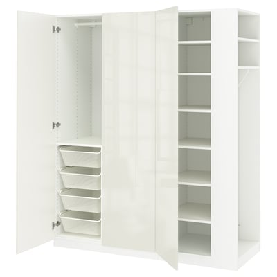 PAX / FARDAL Agencement armoire-penderie, blanc blanc ultrabrillant/blanc, 66 7/8x23 5/8x79 1/4 "