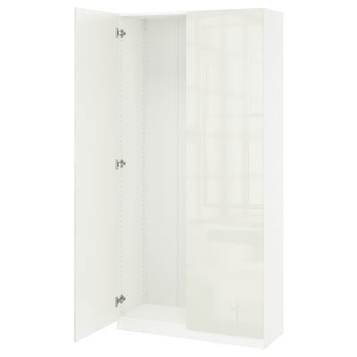 PAX / FARDAL Agencement armoire-penderie, blanc/ultrabrillant/blanc, 39 1/4x14 3/4x79 1/4 "
