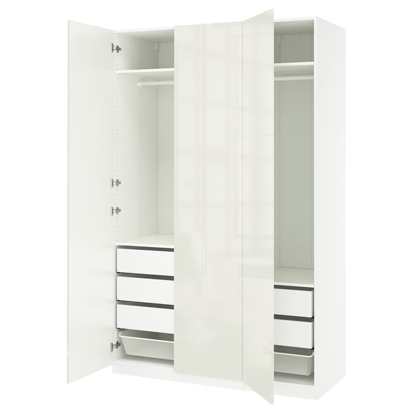 PAX / FARDAL Agencement armoire-penderie, blanc/ultrabrillant/blanc, 59x23 5/8x93 1/8 "