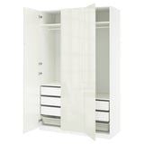 PAX / FARDAL Agencement armoire-penderie, blanc/ultrabrillant/blanc, 59x23 5/8x93 1/8 "