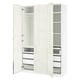 Option : PAX / FARDAL/ÅHEIM Agencement armoire-penderie, blanc/ultrabrillant/blanc verre miroir, 59x23 5/8x93 1/8 "
