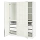 PAX / FARDAL/ÅHEIM Agencement armoire-penderie, blanc/ultrabrillant/blanc verre miroir, 59x23 5/8x79 1/4 "