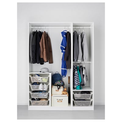PAX / FARDAL/ÅHEIM Agencement armoire-penderie, ultrabrillant blanc/verre miroir, 59x23 5/8x79 1/4 "