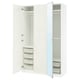 Option : PAX / FARDAL/ÅHEIM Agencement armoire-penderie, ultrabrillant blanc/verre miroir, 59x23 5/8x93 1/8 "