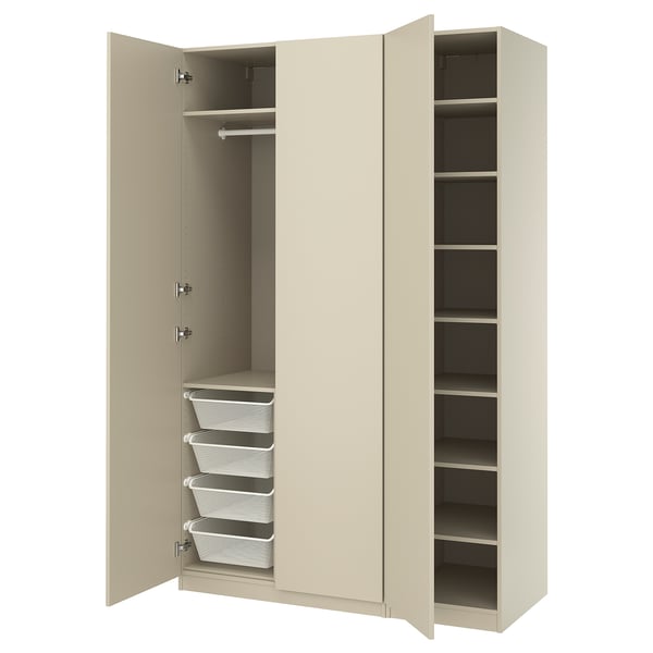 PAX / FORSAND Agencement armoire-penderie, gris-beige/gris-beige, 59x23 5/8x93 1/8 "