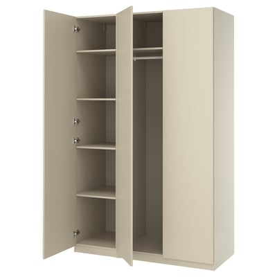 PAX / FORSAND Agencement armoire-penderie, gris-beige/gris-beige, 59x23 5/8x93 1/8 "