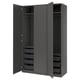 PAX / FORSAND Agencement armoire-penderie, gris foncé/gris foncé, 59x23 5/8x93 1/8 "