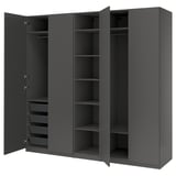 PAX / FORSAND Agencement armoire-penderie, gris foncé/gris foncé, 98 3/8x23 5/8x93 1/8 "