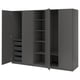 PAX / FORSAND Agencement armoire-penderie, gris foncé/gris foncé, 98 3/8x23 5/8x79 1/4 "