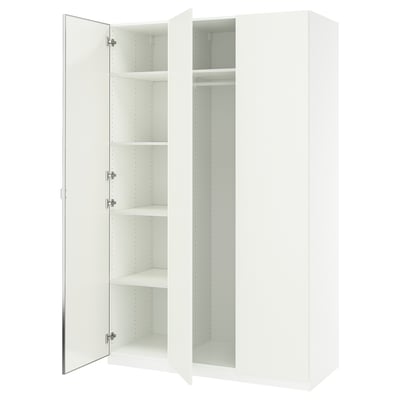 PAX / FORSAND/ÅHEIM Agencement armoire-penderie, blanc/verre miroir, 59x23 5/8x93 1/8 "