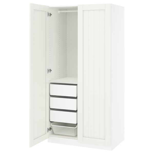 PAX / GULLABERG Agencement armoire-penderie, blanc/blanc, 39 3/8x23 5/8x79 1/4 "