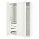 Option : PAX / GULLABERG Agencement armoire-penderie, blanc/blanc, 59x23 5/8x93 1/8 "