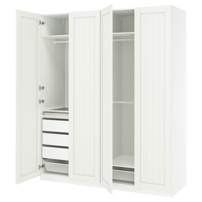 PAX / GULLABERG Agencement armoire-penderie, blanc/blanc, 78 3/4x23 5/8x93 1/8 "