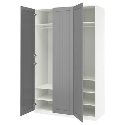 PAX / GULLABERG Agencement armoire-penderie, blanc/gris, 59x23 5/8x93 1/8 "
