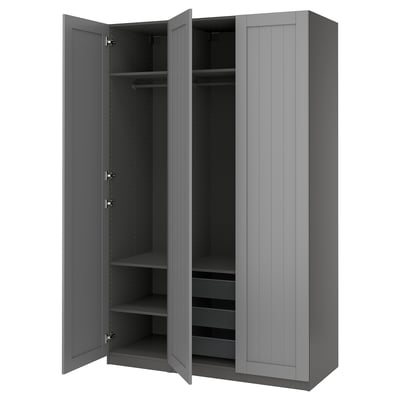 PAX / GULLABERG Agencement armoire-penderie, gris foncé/gris foncé, 59x23 5/8x93 1/8 "