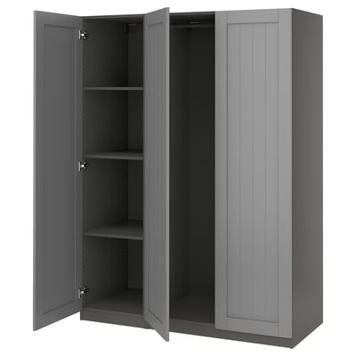 PAX / GULLABERG Agencement armoire-penderie, gris foncé/gris foncé, 59x23 5/8x79 1/4 "
