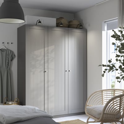 PAX / GULLABERG Agencement armoire-penderie, gris foncé/gris, 59x23 5/8x79 1/4 "