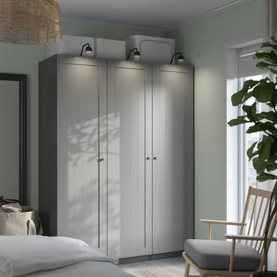 PAX / GULLABERG Agencement armoire-penderie, gris foncé/gris, 59x23 5/8x79 1/4 "