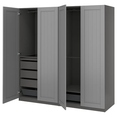 PAX / GULLABERG Agencement armoire-penderie, gris foncé/gris, 78 3/4x23 5/8x79 1/4 "