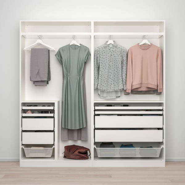 PAX / HASVIK Agencement armoirependerie, blanc/ultrabrillant blanc