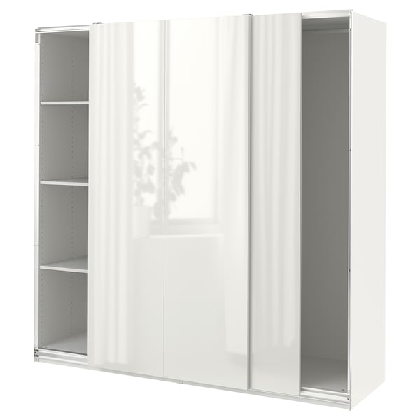 PAX / HASVIK Agencement armoire-penderie, blanc/ultrabrillant/blanc, 78 3/4x26x79 1/4 "
