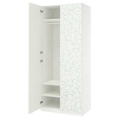 PAX / LINNABERG Agencement armoire-penderie, blanc/à motifs, 39 3/8x23 5/8x93 1/8 "
