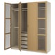 PAX / TONSTAD Agencement armoire-penderie, gris-beige/chêne plaqué verre, 78 3/4x23 5/8x93 1/8 "