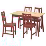 PINNTORP / PINNTORP Table et 4 chaises, teinté brun clair teinté rouge/teinté rouge, 49 1/4 "