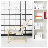 POÄNG Coussin pour fauteuil dossier bas, Katorp écru/beige