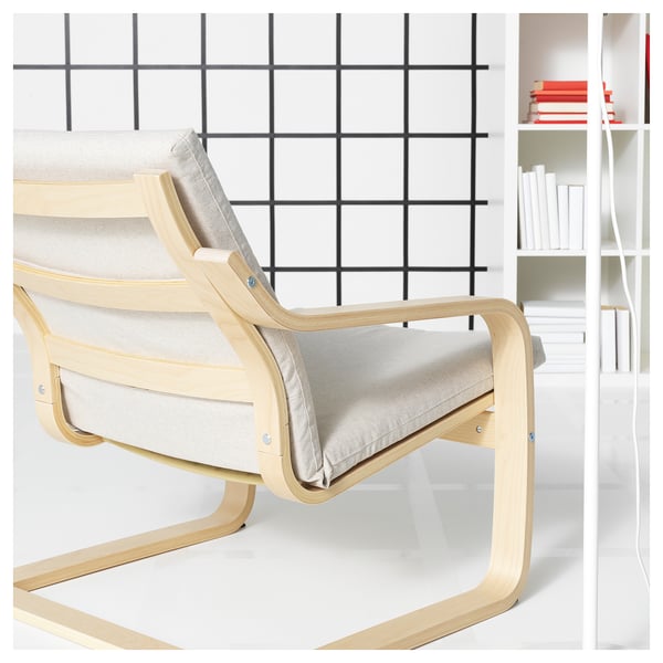 POÄNG Coussin pour fauteuil dossier bas, Katorp écru/beige
