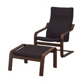 POÄNG Fauteuil avec repose-pieds, brun/Knisa noir