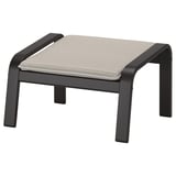 POÄNG Fauteuil avec repose-pieds, brun-noir/Knisa beige clair