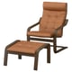 POÄNG Fauteuil avec repose-pieds, effet noyer/Grann brun doré
