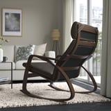 POÄNG Fauteuil berçant, brun/Glose brun foncé
