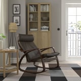 POÄNG Fauteuil berçant, brun/Glose brun foncé
