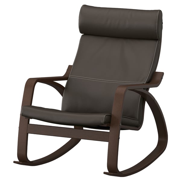 POÄNG Fauteuil berçant, brun/Glose brun foncé