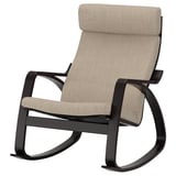 POÄNG Fauteuil berçant, brun-noir/Hillared beige