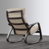POÄNG Fauteuil berçant, brun-noir/Hillared beige