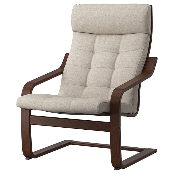 POÄNG Fauteuil, brun/Gunnared beige