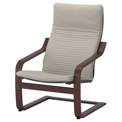 POÄNG Fauteuil, brun/Knisa beige clair