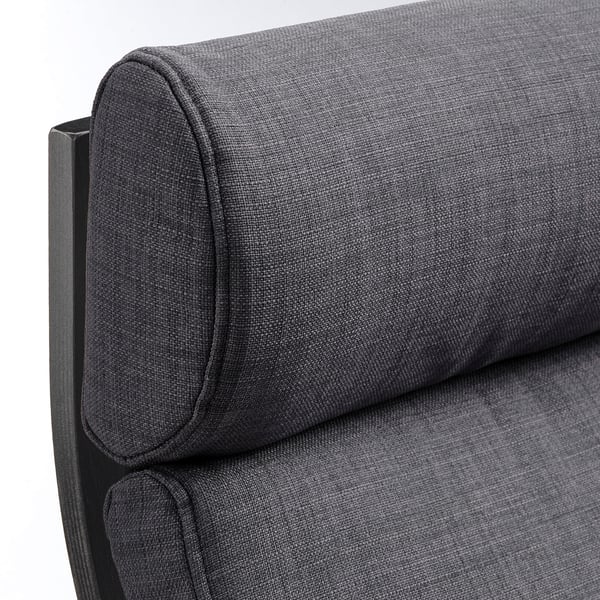 POÄNG Fauteuil, brun-noir/Skiftebo gris foncé