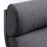 POÄNG Fauteuil, brun-noir/Skiftebo gris foncé