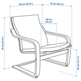 POÄNG Fauteuil dossier bas, brun-noir/Katorp écru/beige