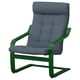 POÄNG Fauteuil, vert foncé/Gunnared bleu